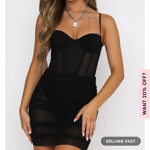 White fox boutique model behaviour mini dress